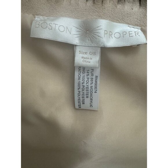 Boston Proper Fur Suede Fringe Wrap Shrug Poncho One Size Western Country Coat - Picture 7 of 10